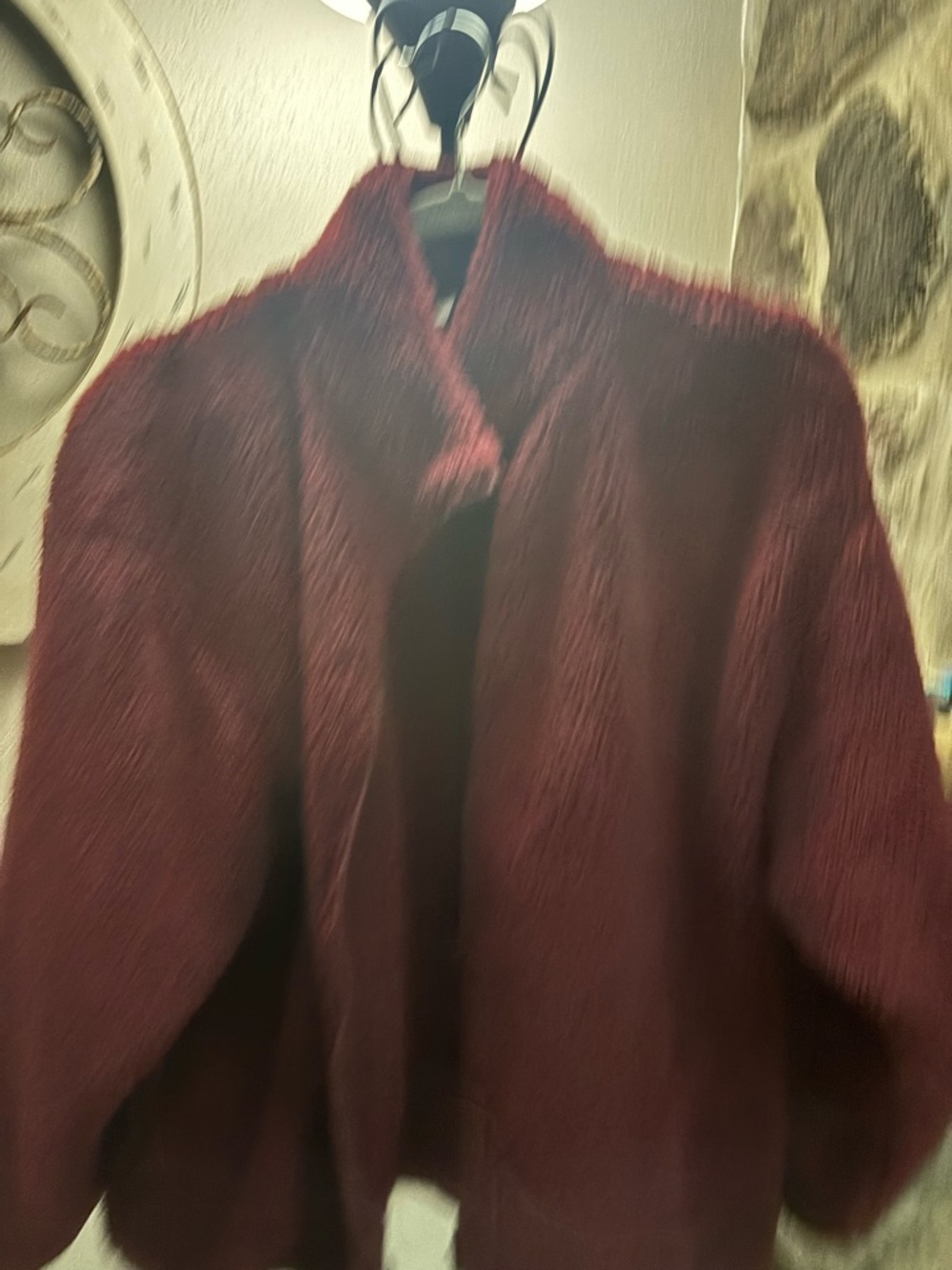 Victoria's Secret Deep Burgundy Open Front Knit Cardigan